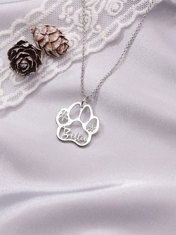 UnusualStandout Custom Dog Paw Name Necklace