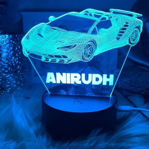 UnusualStandout Personalized 3D Sports Car Night Light