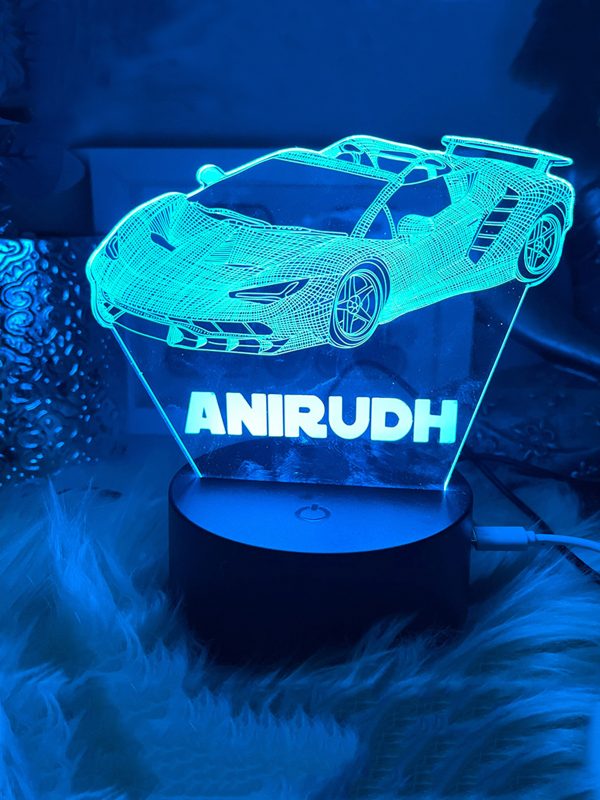 UnusualStandout Personalized 3D Sports Car Night Light