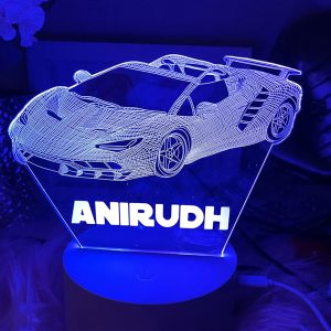 UnusualStandout Personalized 3D Sports Car Night Light