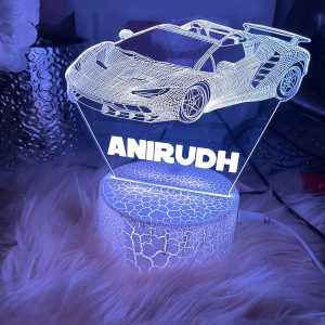 UnusualStandout Personalized 3D Sports Car Night Light