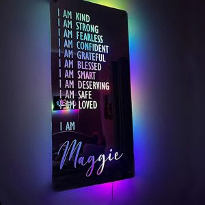 UnusualStandout Personalized Affirmations Mirror LED light