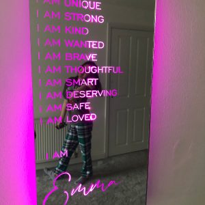 UnusualStandout Personalized Affirmations Mirror LED light