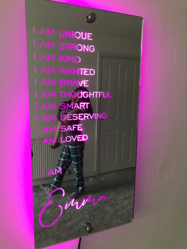 UnusualStandout Personalized Affirmations Mirror LED light