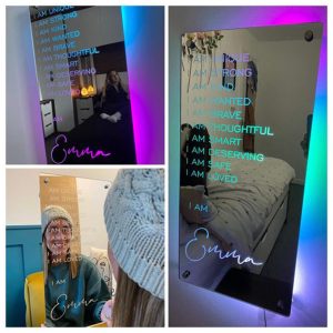 UnusualStandout Personalized Affirmations Mirror LED light