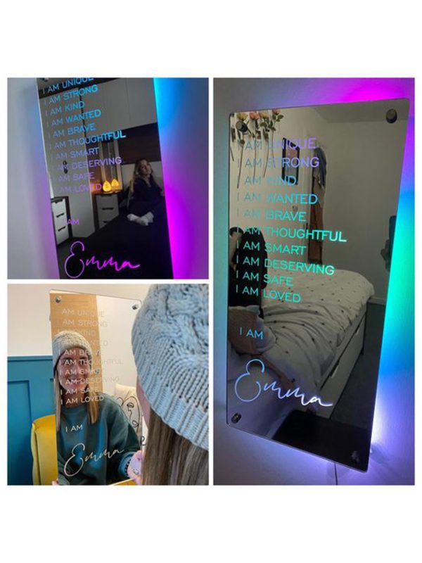 UnusualStandout Personalized Affirmations Mirror LED light