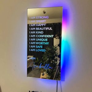 UnusualStandout Personalized Affirmations Mirror LED light