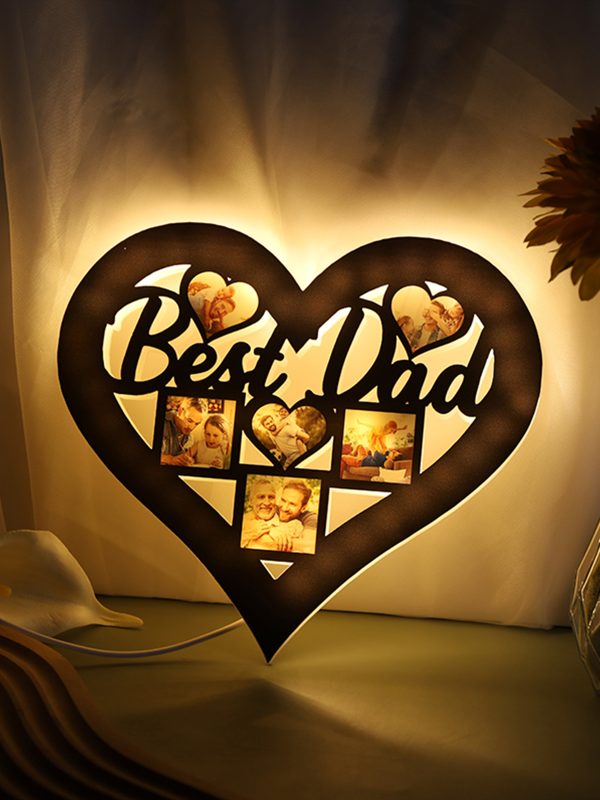 UnusualStandout Personalized Father's Day Heart Photo Lights