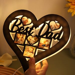 UnusualStandout Personalized Father's Day Heart Photo Lights