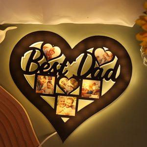 UnusualStandout Personalized Father's Day Heart Photo Lights