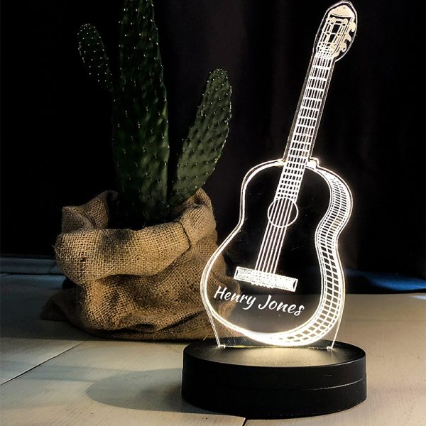 UnusualStandout Personalized Guitar 3D Musical Instrument Night Light