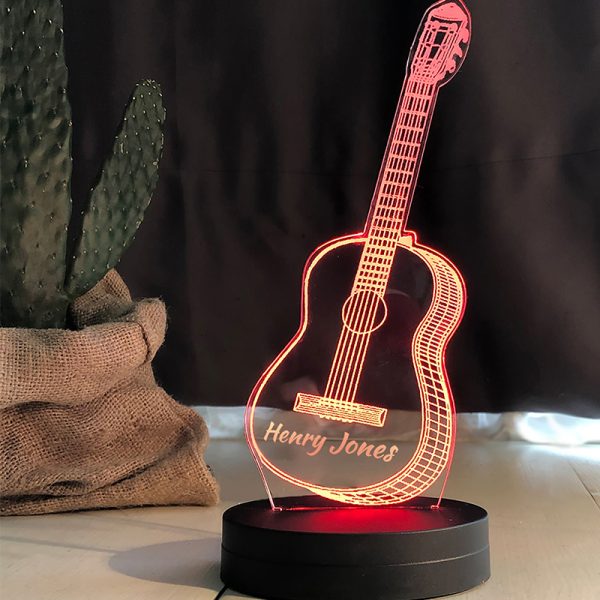 UnusualStandout Personalized Guitar 3D Musical Instrument Night Light