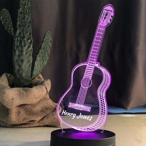 UnusualStandout Personalized Guitar 3D Musical Instrument Night Light