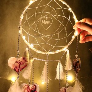 UnusualStandout Personalized Heart Photo Feather Dream Catcher Decoration