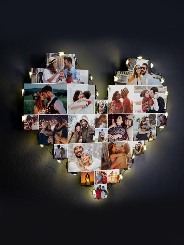 UnusualStandout Personalized Heart Photo Lamp