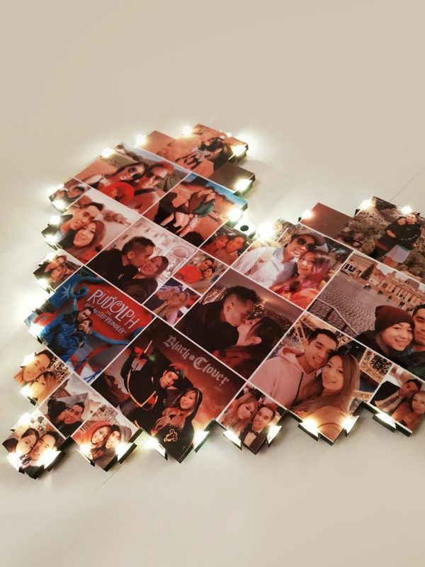 UnusualStandout Personalized Heart Photo Lamp