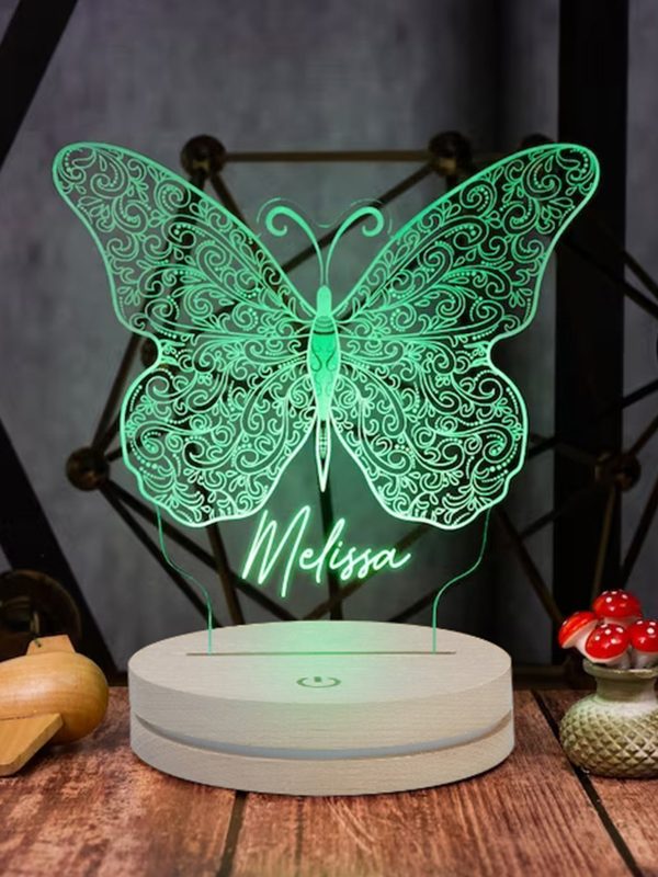 UnusualStandout Personalized Line Butterfly Led Light