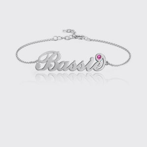 UnusualStandout Personalized Name Bracelet With Custom Birthstone