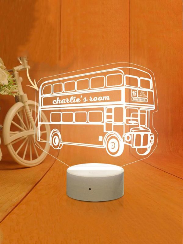 UnusualStandout Personalized Name Bus Night Light