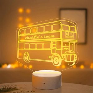 UnusualStandout Personalized Name Bus Night Light