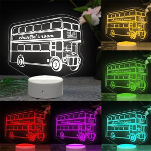 UnusualStandout Personalized Name Bus Night Light