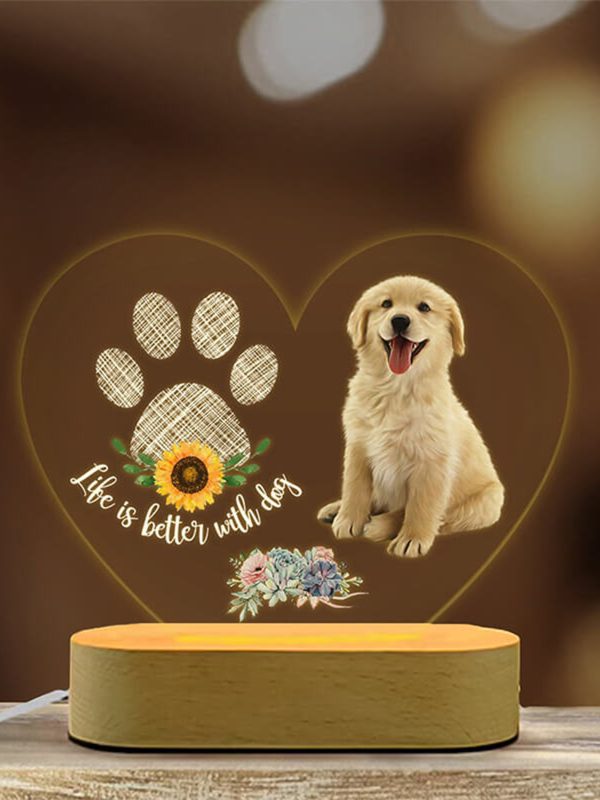 UnusualStandout Personalized Pet Photo Night Light