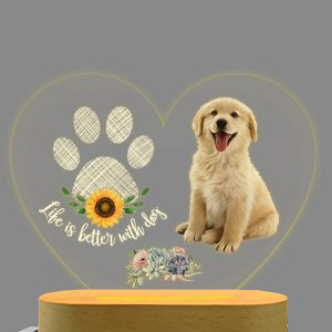 UnusualStandout Personalized Pet Photo Night Light