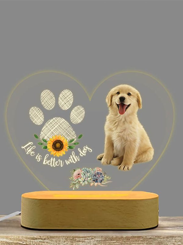 UnusualStandout Personalized Pet Photo Night Light