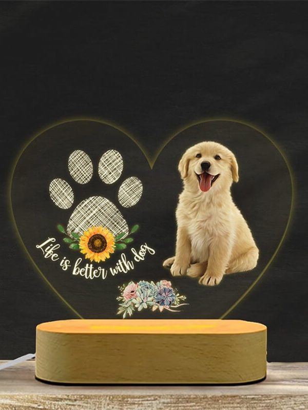 UnusualStandout Personalized Pet Photo Night Light