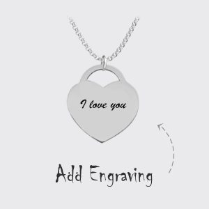 UnusualStandout Personalized Photo Heart Lock Necklace Silver