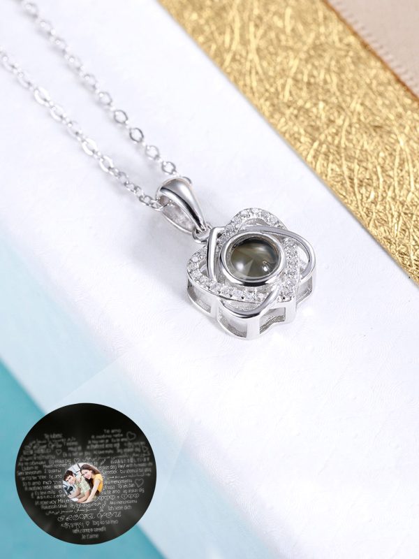 UnusualStandout Personalized Photo Projection Heart In Heart Necklace