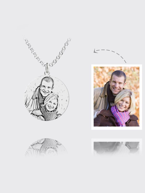 UnusualStandout Personalized Photo Round Necklace