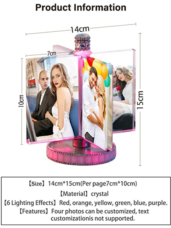 UnusualStandout Personalized Rotatable Photo Lamp