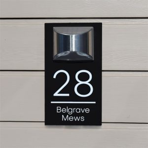 UnusualStandout Personalized Solar Modern Door Plaque