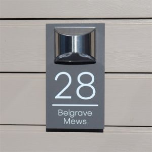 UnusualStandout Personalized Solar Modern Door Plaque