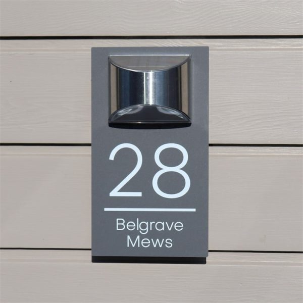 UnusualStandout Personalized Solar Modern Door Plaque