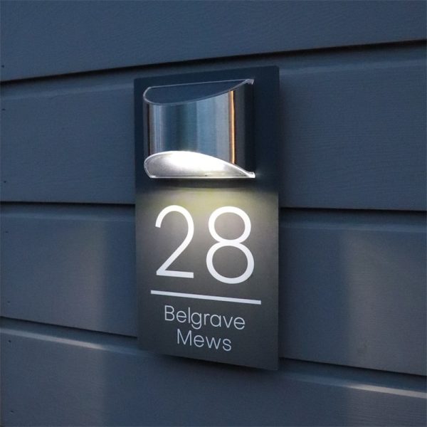 UnusualStandout Personalized Solar Modern Door Plaque