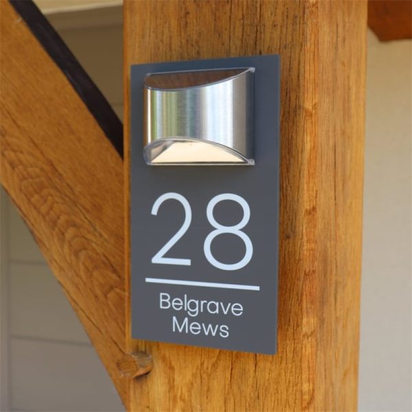 UnusualStandout Personalized Solar Modern Door Plaque