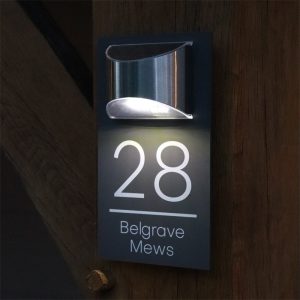 UnusualStandout Personalized Solar Modern Door Plaque