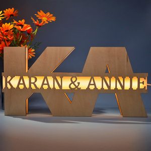 UnusualStandout Personalized Wooden Name Night Light