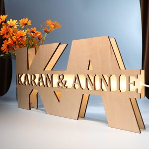 UnusualStandout Personalized Wooden Name Night Light