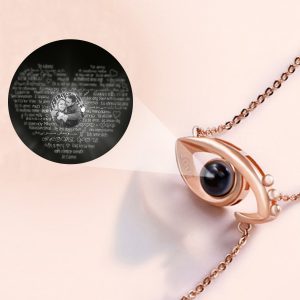 UnusualStandout #103 Personalized Photo Projection Angel Eyes Necklace