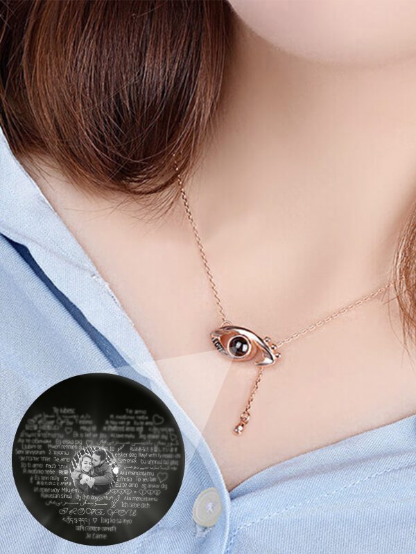 UnusualStandout #103 Personalized Photo Projection Angel Eyes Necklace