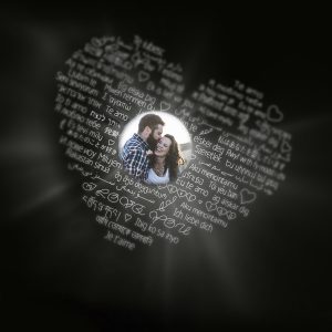 UnusualStandout #104 Personalized Photo Projection Heart In Heart Necklace