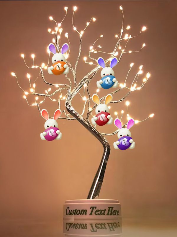 UnusualStandout #106 Personalized Easter Bunny Name Tree Light