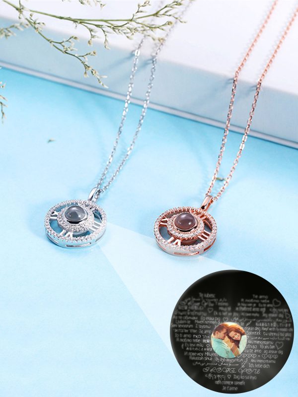 UnusualStandout #108 Personalized Photo Projection Round Necklace