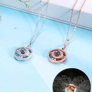 UnusualStandout #108 Personalized Photo Projection Round Necklace