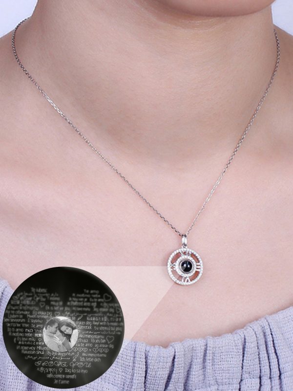 UnusualStandout #108 Personalized Photo Projection Round Necklace