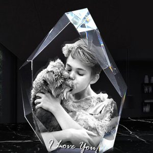 UnusualStandout #11 Personalized 3D Photo Crystal Laser Etched Photograpy in Glass Frame