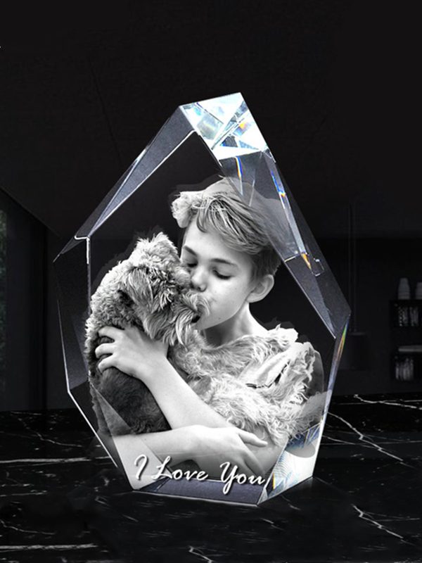 UnusualStandout #11 Personalized 3D Photo Crystal Laser Etched Photograpy in Glass Frame